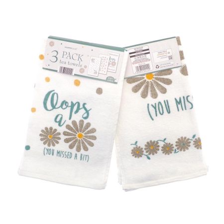 3 Pack Tea Towels Oops A Daisy