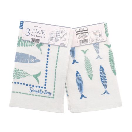 3 pack Tea Towels Seas the Day