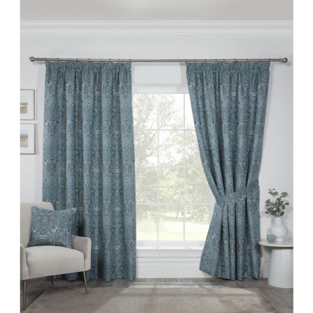 Kyoto Blue Tie Back Curtains