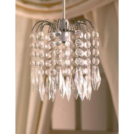 2 Tier Crystal Chandelier Lampshade Diamond Drop Ceiling Light Shade