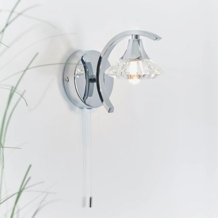 Langella Glass & Chrome Wall Light