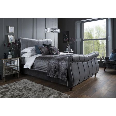 Leona Bed Frame in Titanium 4'6