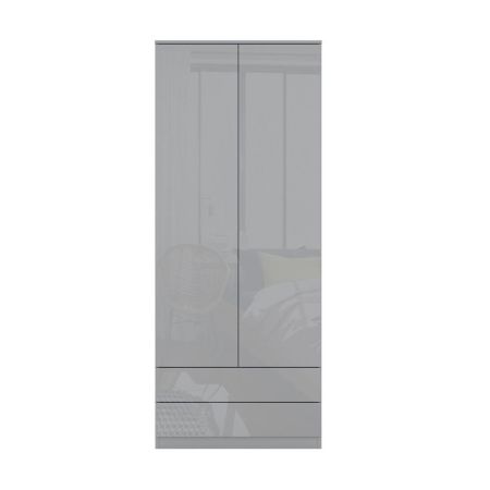 Lucerne 2+2 Wardrobe Grey Glass