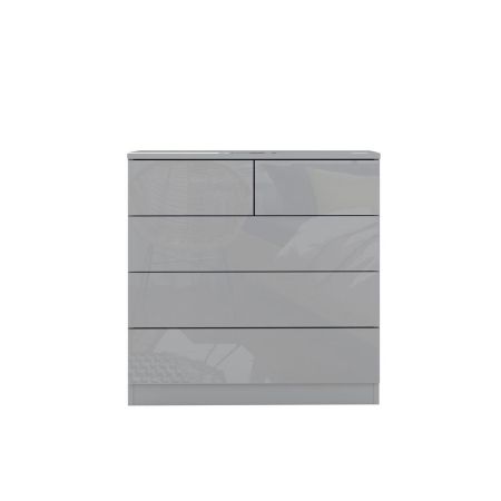 Lucerne 3+2 Chest Grey Glass