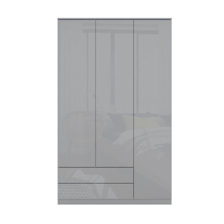 Lucerne 3+2 Wardrobe Grey Glass