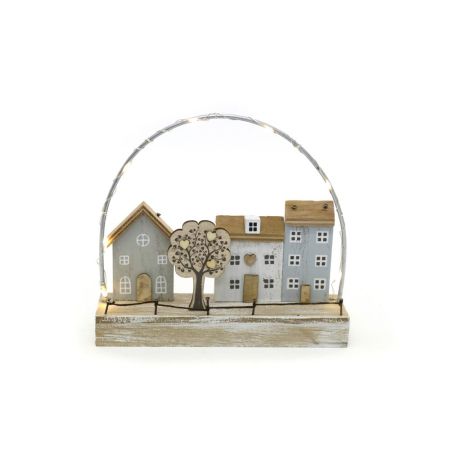 LED Wooden House Scene