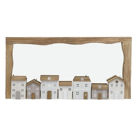 Wooden Framed Houses Mirror