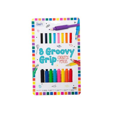 8 Multi Colour Grip Pencils