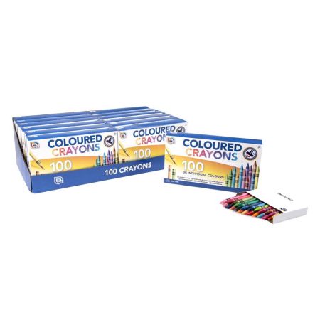 100 Colouring Crayons With Sharpener