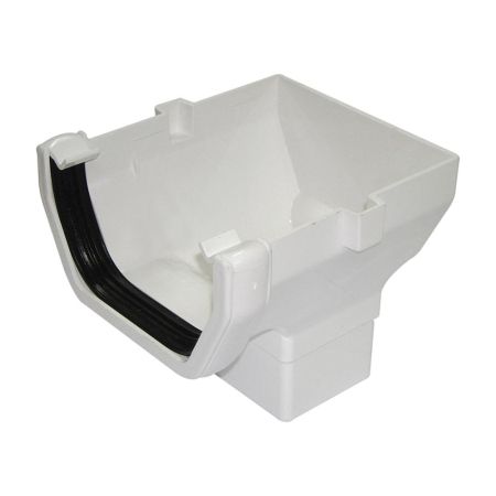 Floplast ROS2 114mm White Sq.Stop End Outlet