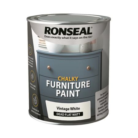 Ronseal Chalky Furniture Paint Vintage White 750ml