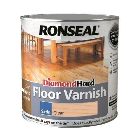 Ronseal Diamond Hard Floor Varnish Clear Satin 2.5L