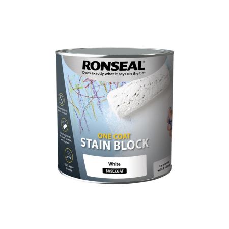 Ronseal One Coat Stain Block One Coat White 2.5lt