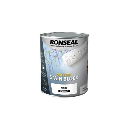 Ronseal One Coat Stain Block One Coat White 750ml