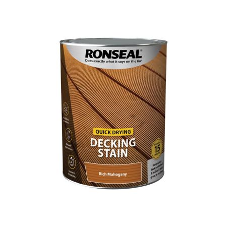 Ronseal Quick Drying Decking Stain Rich Mahogany 5L