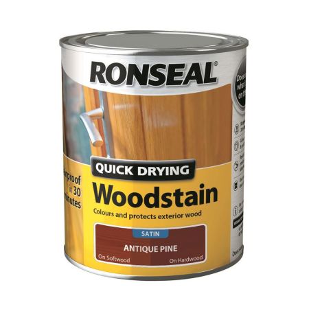 Ronseal Quick Drying Woodstain Satin Antique Pine 750ml