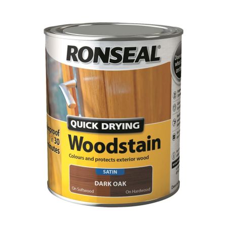 Ronseal Quick Drying Woodstain Satin Dark Oak 750ml