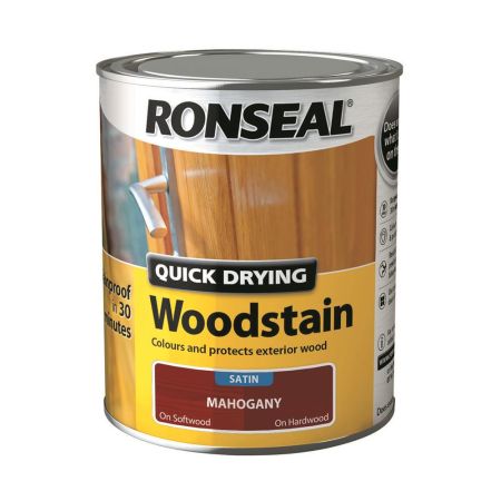 Ronseal Quick Drying Woodstain Satin Mahogany 750ml