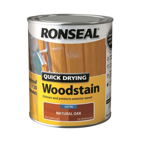 Ronseal Quick Drying Woodstain Satin Natural Oak 750ml