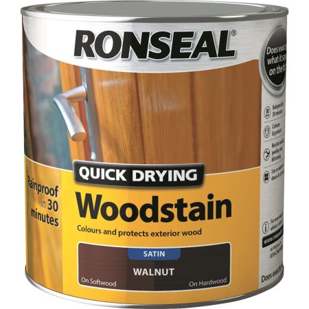 Ronseal Quick Drying Woodstain Satin Walnut 2.5lt (1)