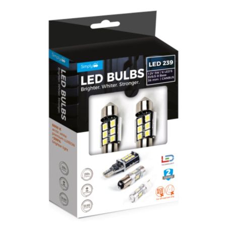 S2396Ledw239 6Led White Canbus Boxed