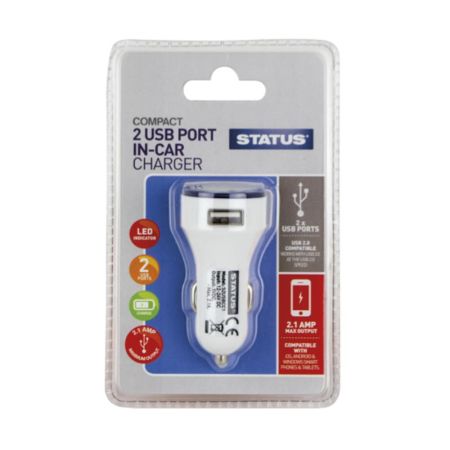 Status In Car 12v USB Charger White