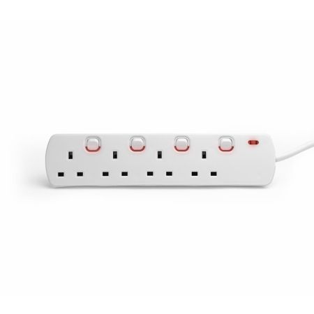 Status 4 Way 2 Metre Individual Switched Socket