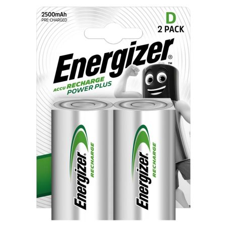 S639 Energizer D Size 2500mAh Recharge Power Plus - Pack of 2