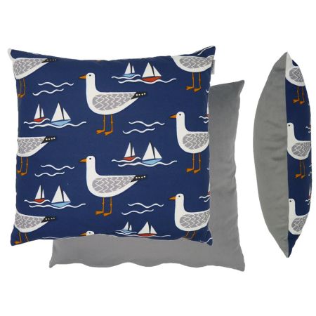 Seagulls Cushion 43cm Navy