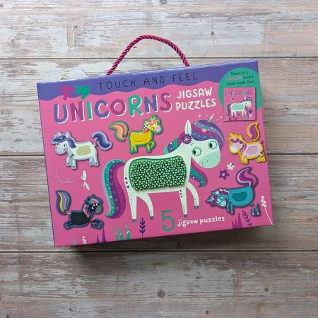 Touch And Feel Puzzle And Book Set - Unicorns