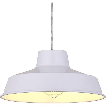 Classic 12 Inch Metal Pluto Lampshade Pendant Shade  (White)