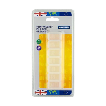 Status 7 Day Travel Pill Box Organiser - With Braille