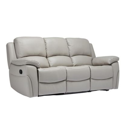 Sienna Manual Recliner 3 Seater in Pearl Grey