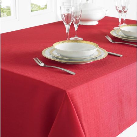 Linen Lk Tablecloth Red