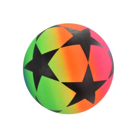 9" Large Stars Neon Ball Deflated - Net Bag