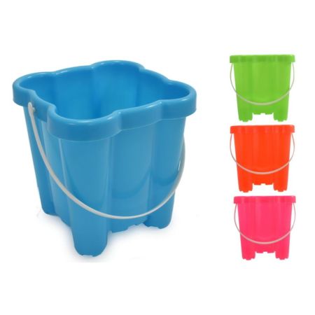 6.5"/ 16cm Plastic Square Neon Castle Bucket