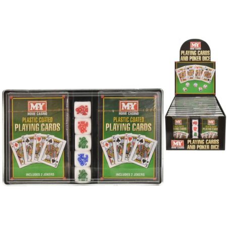 2 Packs Of Playing Cards With 5 Poker Dice "M.Y."