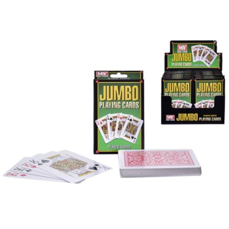 M.Y Plastic Coated Jumbo Playing Cards In Display