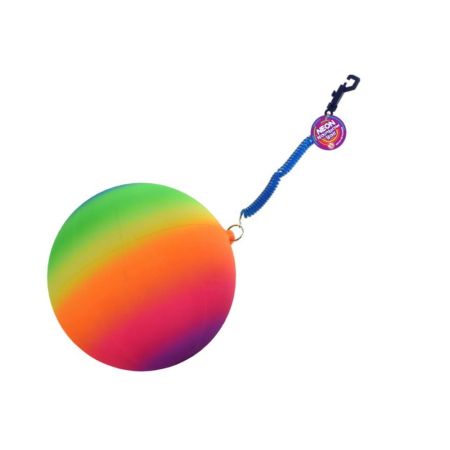 9"/90g Neon Rainbow Ball With Keychain