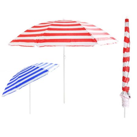 34" Rib UV Beach Parasol With Tilt In PVC Bag