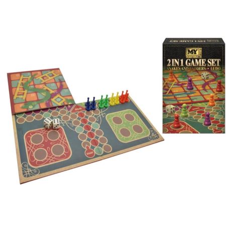 M.Y 2-In-1 Snakes & Ladders And Ludo Game Set