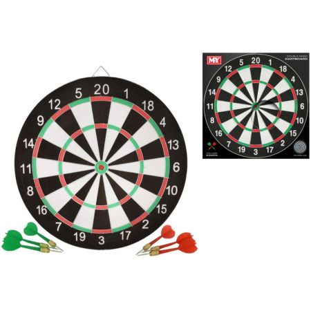 17" M.Y Dart Board With 6 Darts