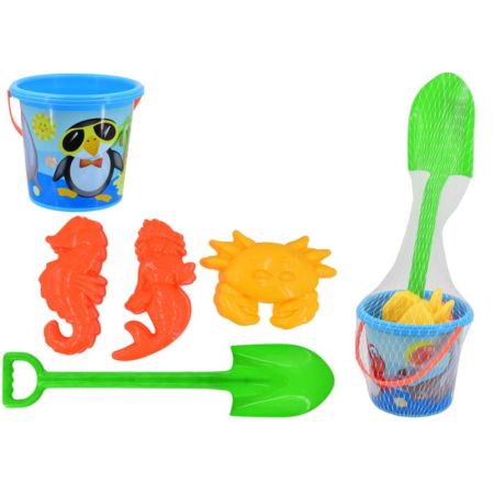 5Pc Blue Bucket Spade & Mould Sets