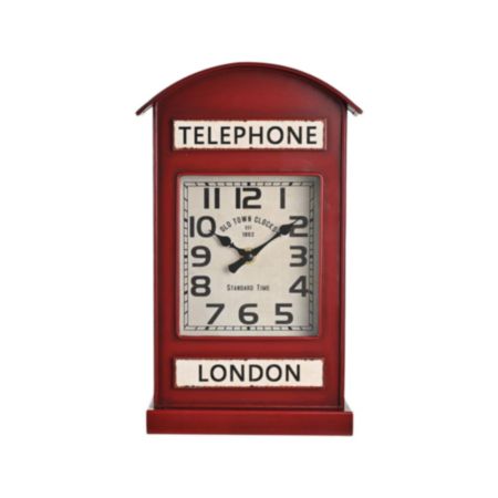 Hometime Mantel Clock Red Telephone