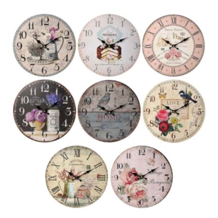 Hometime Vintage Wall Clocks Assorted