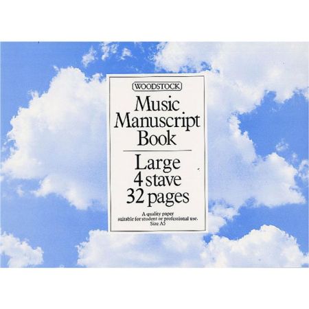 Music Manuscript Boos: 4 Stave 32 Pages Large