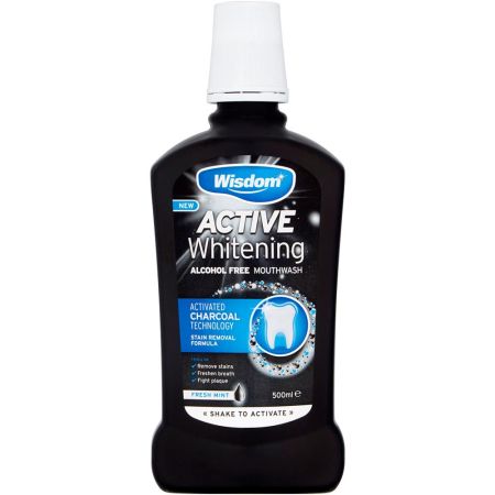 Wisdom Active Whitening Charcoal Mouthwash 500ml