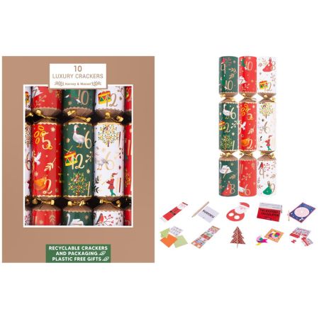 10 x 14" Luxury 12 Days Of Xmas Crackers