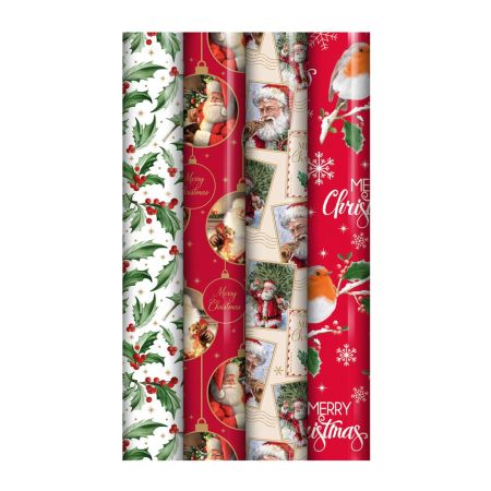 Traditional Christmas Gift Wrapping Paper 7 metres