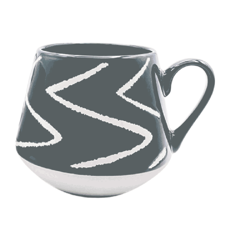 Zig Zag Blue Stoneware Mug